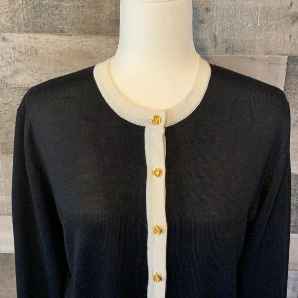 Hasting & Smith Petites black cardigan with white trim - Picture 7 of 16